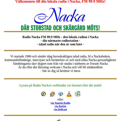 Radio Nacka startsida 2015