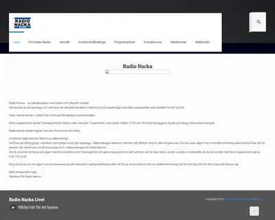 Radio Nacka startsida 2020