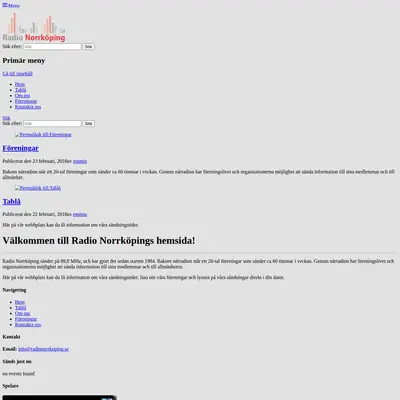 Radio Amiga (Norrköping). startsida 2019