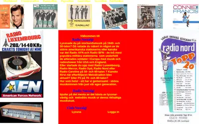 Radio Nostalgi startsida 2005