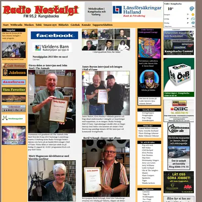 Radio Nostalgi startsida 2013
