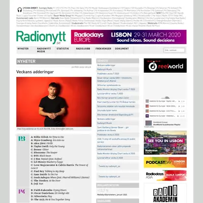 radionytt.se startsida 2020