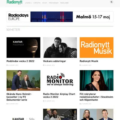 radionytt.se startsida 2022