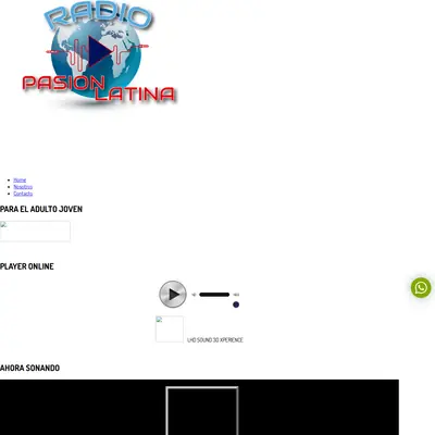 Radio Pasion Latina startsida 2021