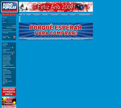 Radio Popular startsida 2007