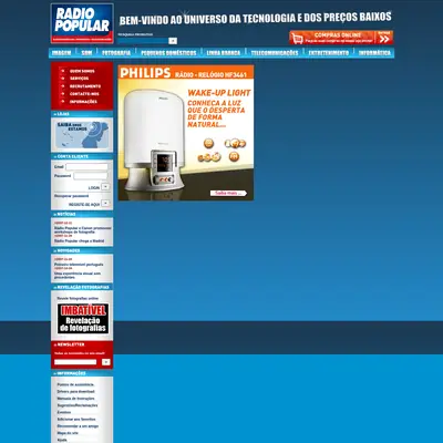 Radio Popular startsida 2008