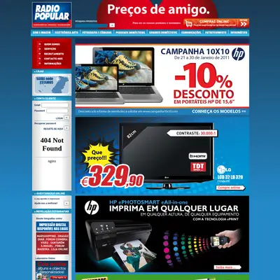 Radio Popular startsida 2011