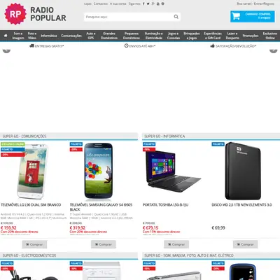 Radio Popular startsida 2015