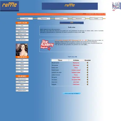 Radio Salam startsida 2007