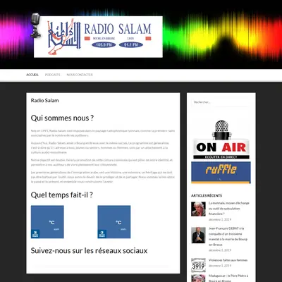 Radio Salam startsida 2022