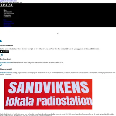 Radio Sandviken startsida 2018