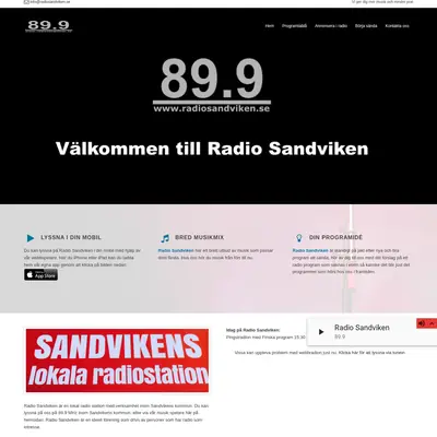 Radio Sandviken startsida 2019