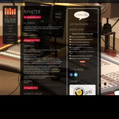 Radio Shore startsida 2014