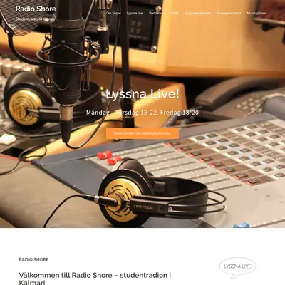 Radio Shore startsida 2018