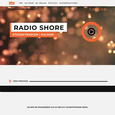Radio Shore startsida 2019