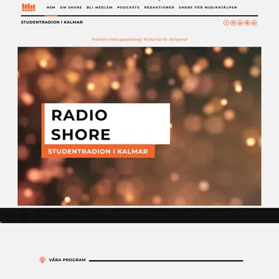 Radio Shore startsida 2025
