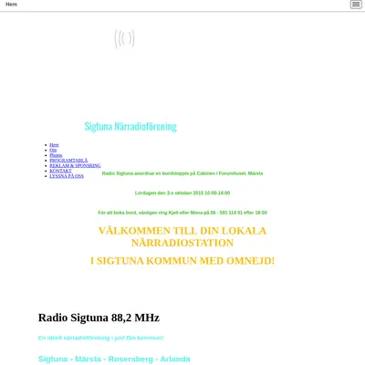 Radio Sigtuna startsida 2015