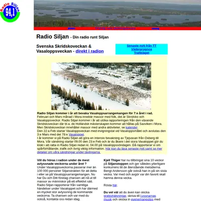 Radio Siljan startsida 2002