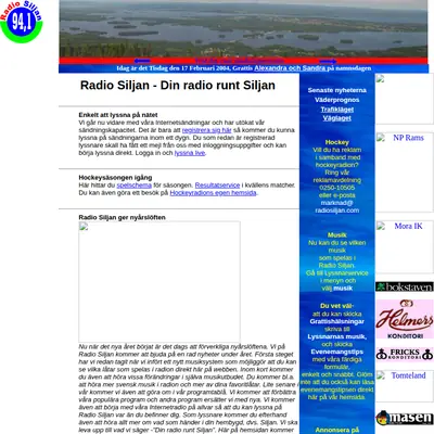 Radio Siljan startsida 2004