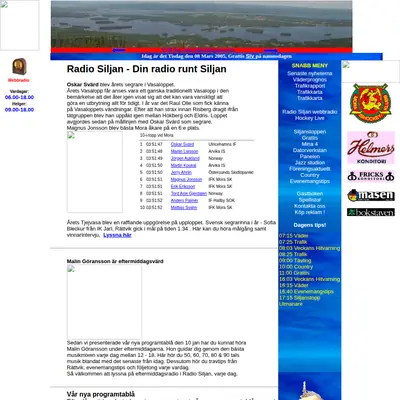 Radio Siljan startsida 2006