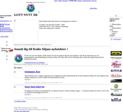 Radio Siljan startsida 2010