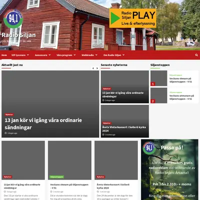 Radio Siljan startsida 2025