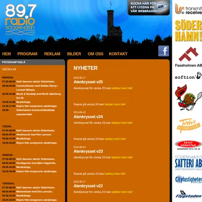 Radio Söderhamn 89,7 startsida 2013