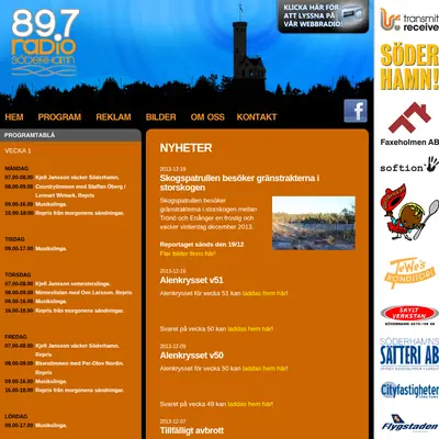 Radio Söderhamn 89,7 startsida 2014
