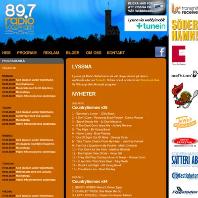 Radio Söderhamn 89,7 startsida 2017