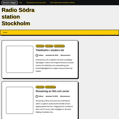 Radio Södra Station startsida 2025