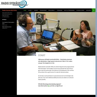 Radio Sydväst startsida 2019