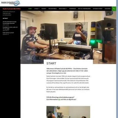 Radio Sydväst startsida 2022