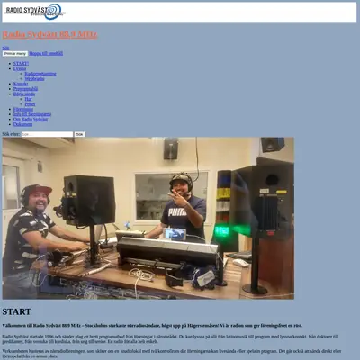Radio Sydväst startsida 2024