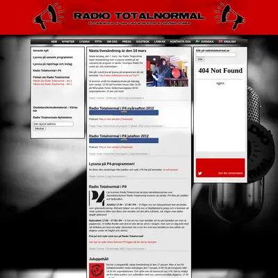 Radio Totalnormal startsida 2013