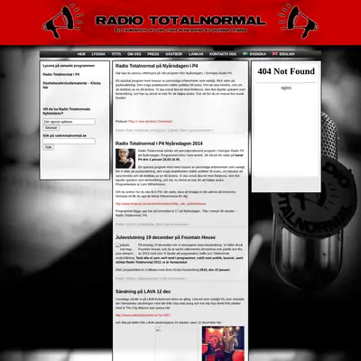 Radio Totalnormal startsida 2014