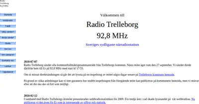 Radio Trelleborg startsida 2011
