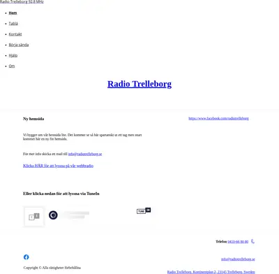 Radio Trelleborg startsida 2021