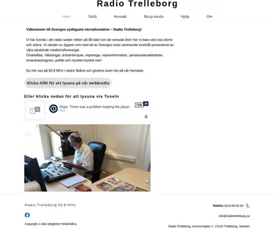 Radio Trelleborg startsida 2025
