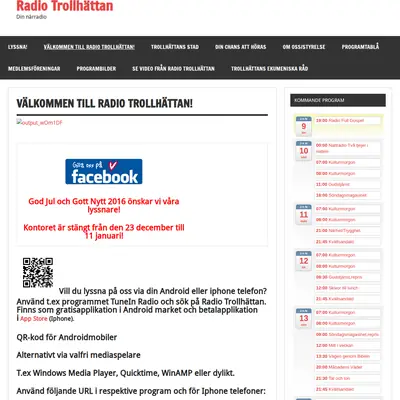 Radio Trollhättan startsida 2015