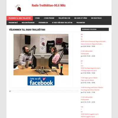 Radio Trollhättan startsida 2018