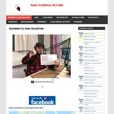 Radio Trollhättan startsida 2019