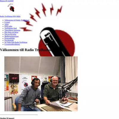 Radio Trollhättan startsida 2021