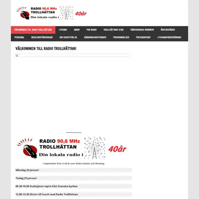 Radio Trollhättan startsida 2022