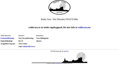Radio Vara startsida 2005