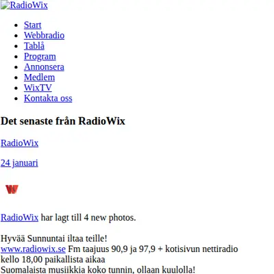 Radio wix startsida 2016