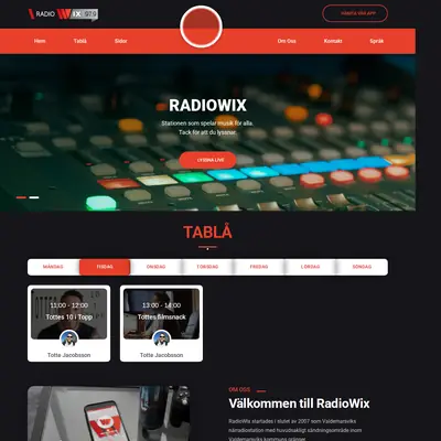 Radio wix startsida 2025