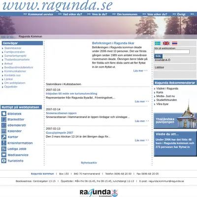 www.ragunda.se startsida 2007