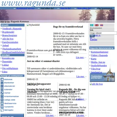 www.ragunda.se startsida 2008
