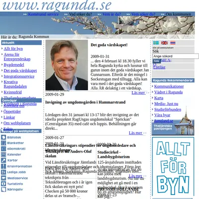 www.ragunda.se startsida 2009