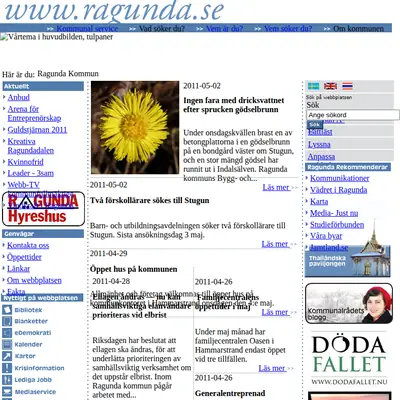 www.ragunda.se startsida 2011